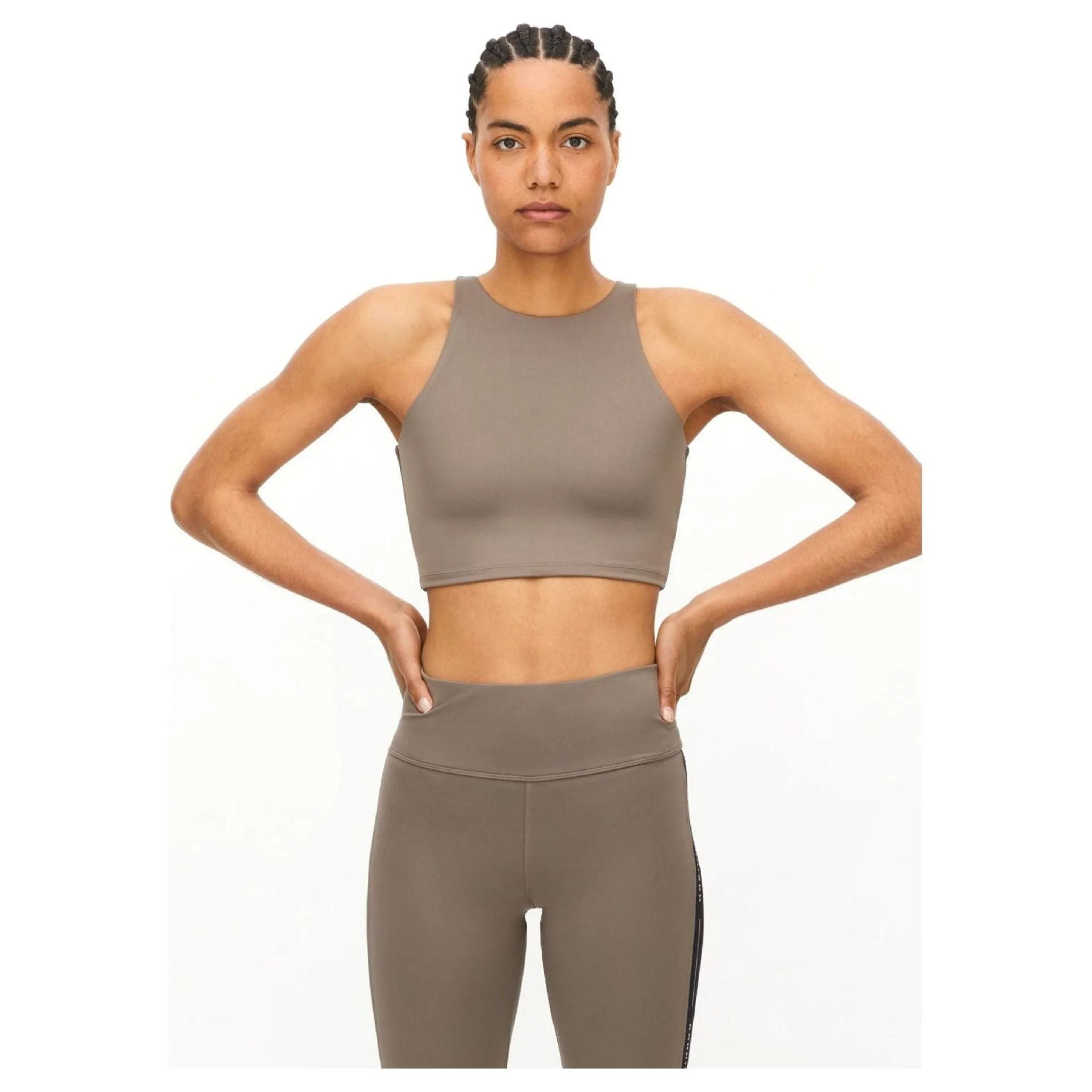 Kay Premium Cropped Top, Wood