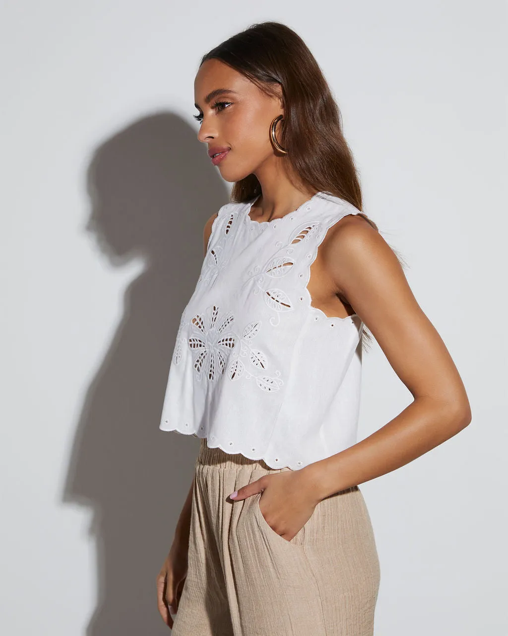 Lennon Eyelet Sleeveless Top