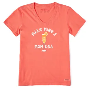 Life is Good Women's Make Mine a Momosa Crusher-LITE Vee (Mango Orange)