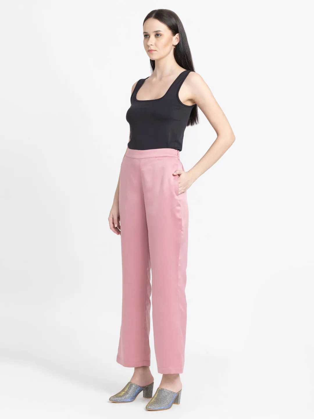 Luxe straight pant- Dusty pink