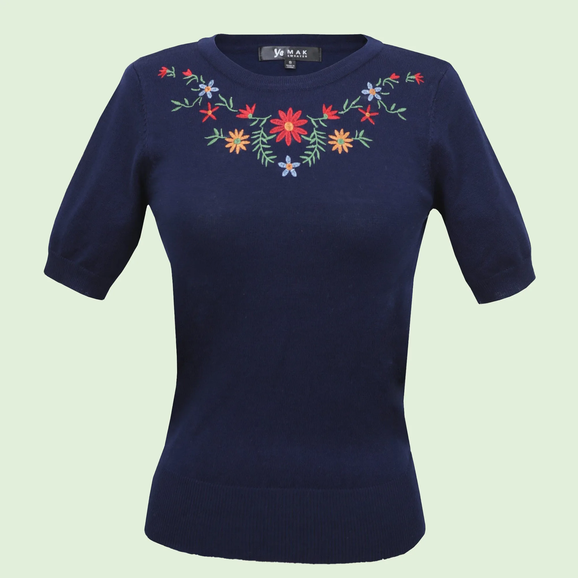 Makenna Embroidered Pullover Sweater in 10 Colors