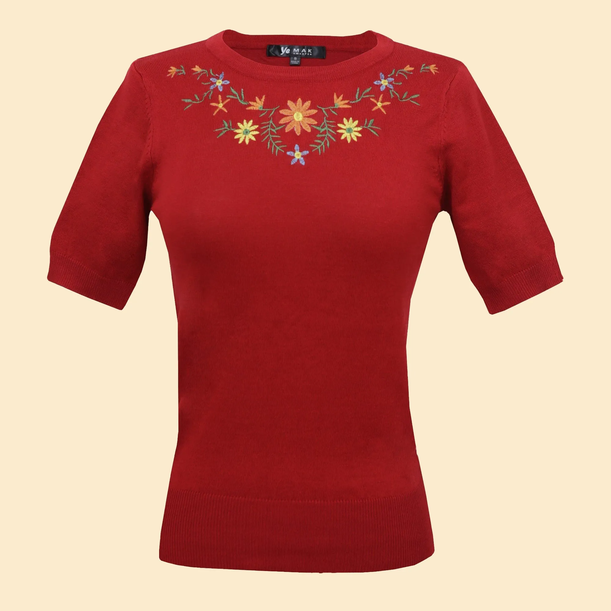 Makenna Embroidered Pullover Sweater in 10 Colors