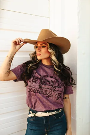 Maroon Cowboy Up Graphic Tee