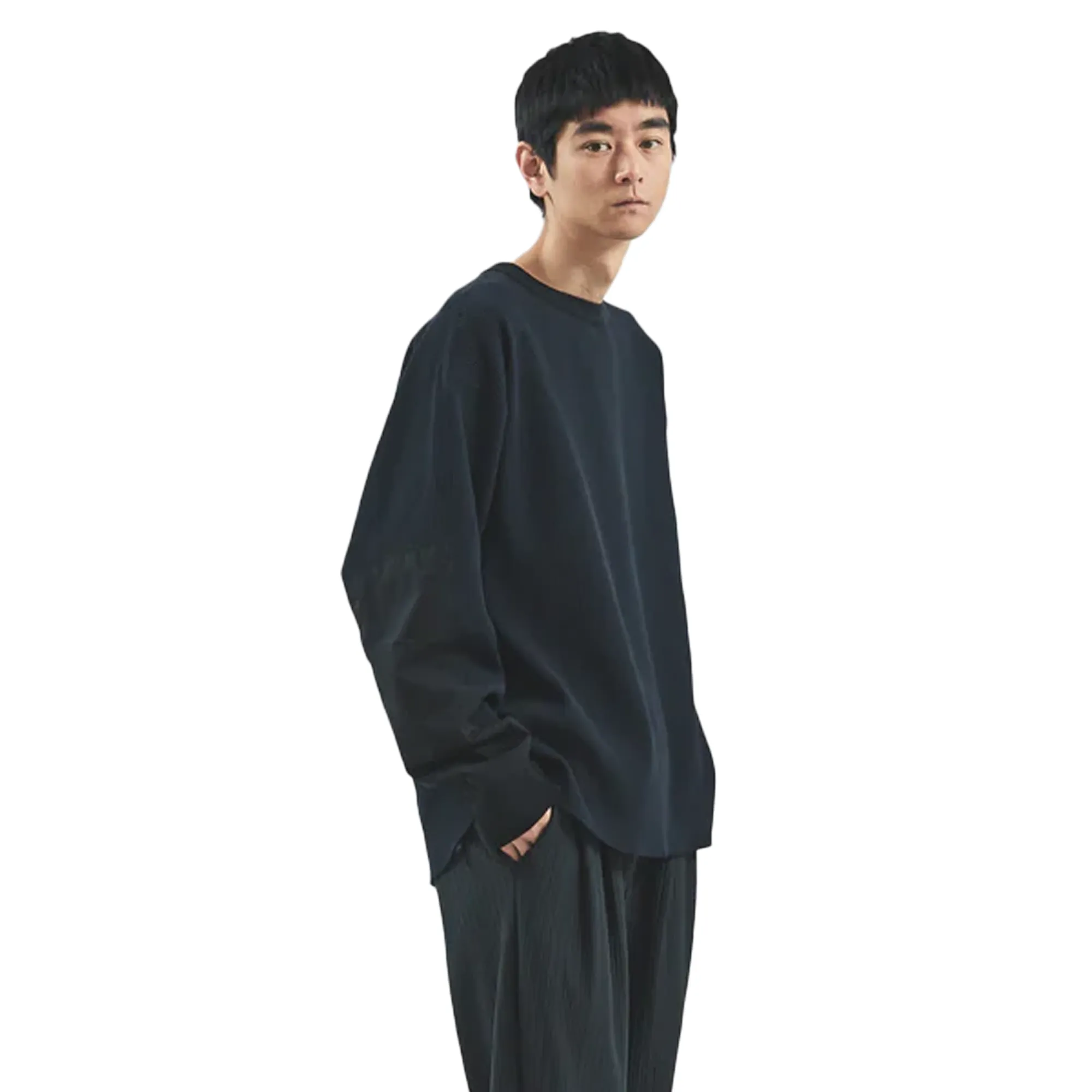 Meanswhile SOLOTEX Waffle L/S T-Shirt Ash Blue