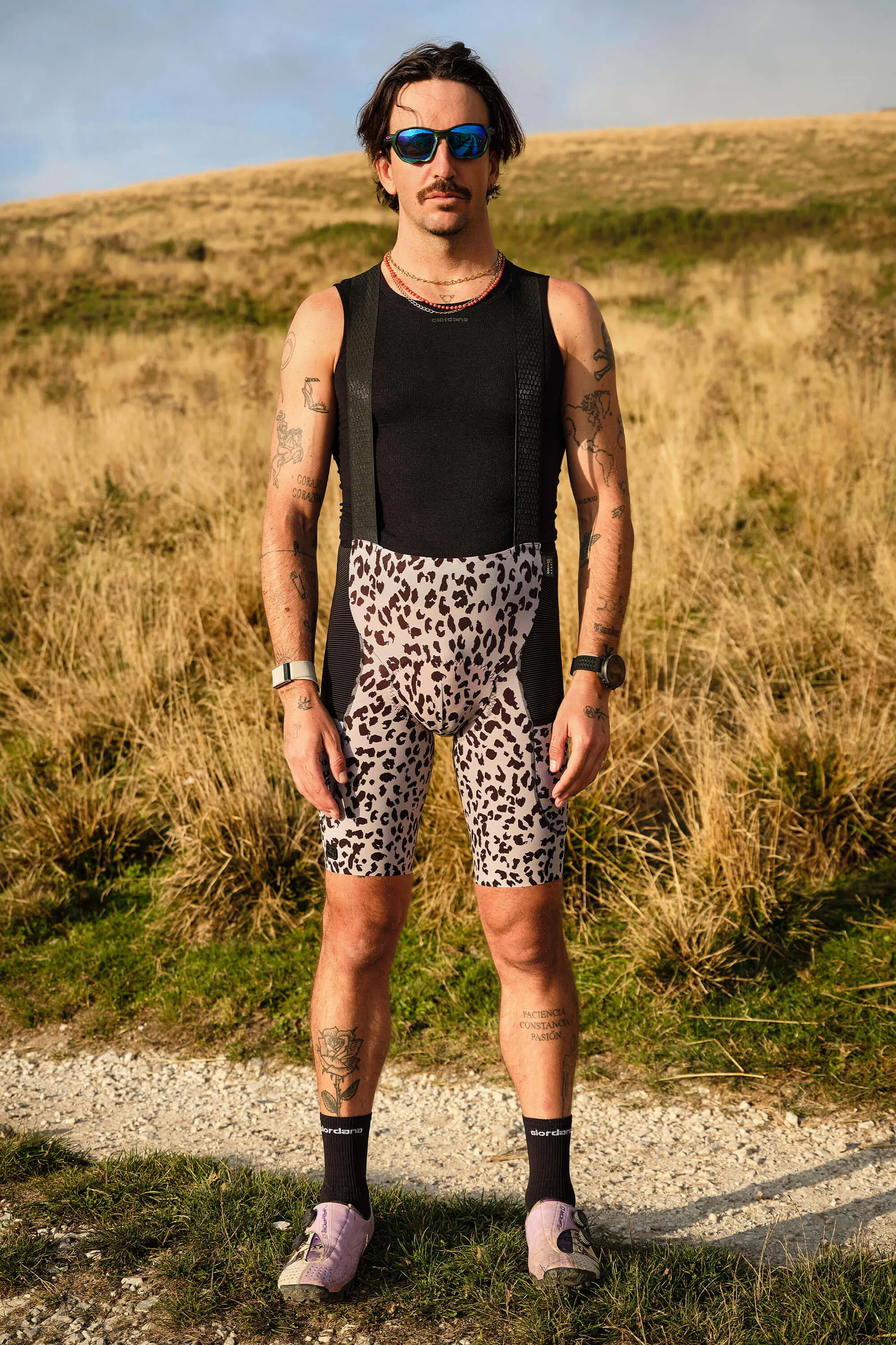 Men's Beyond Gravel Leopard Cargo Bib Short