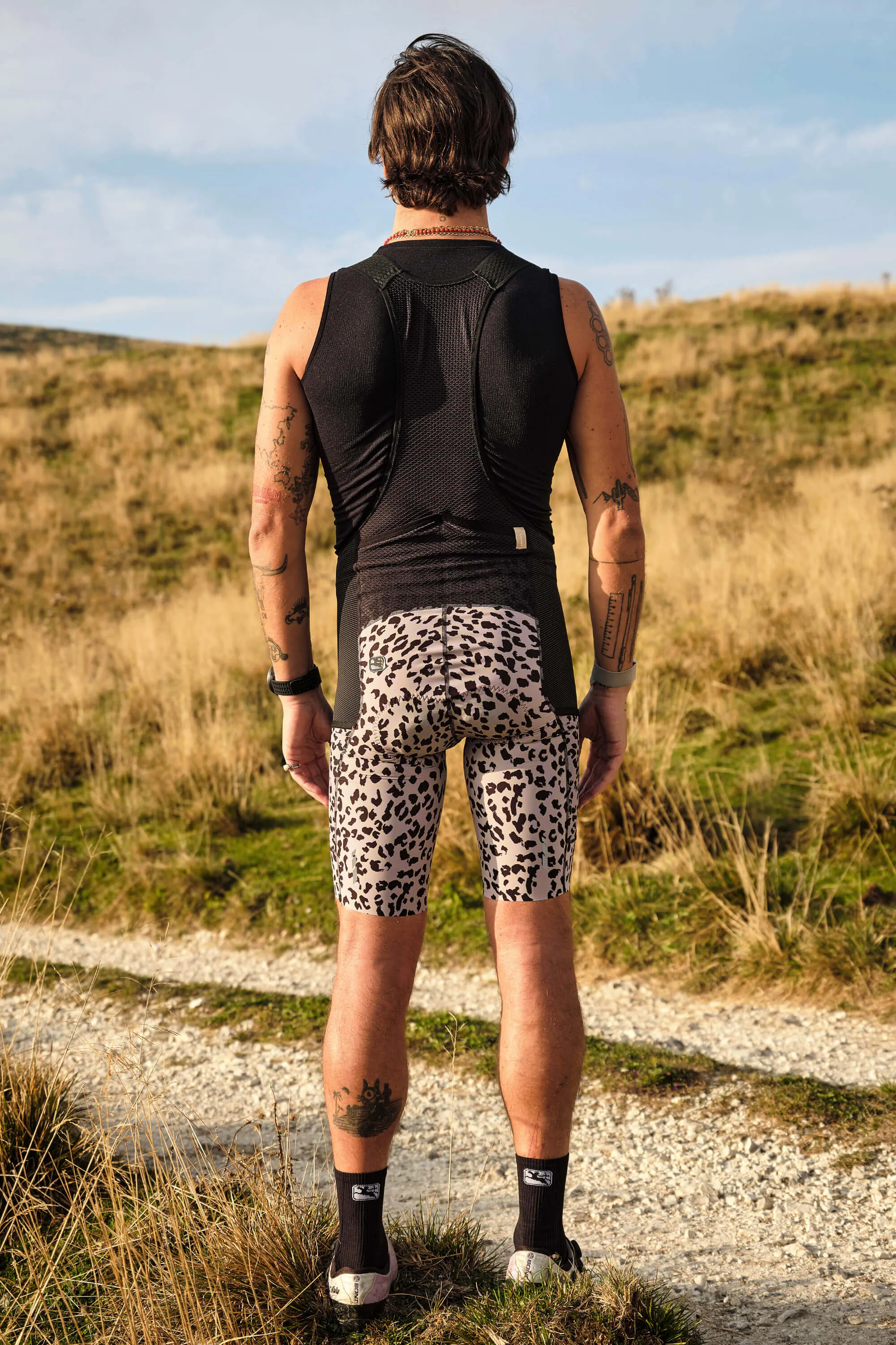 Men's Beyond Gravel Leopard Cargo Bib Short