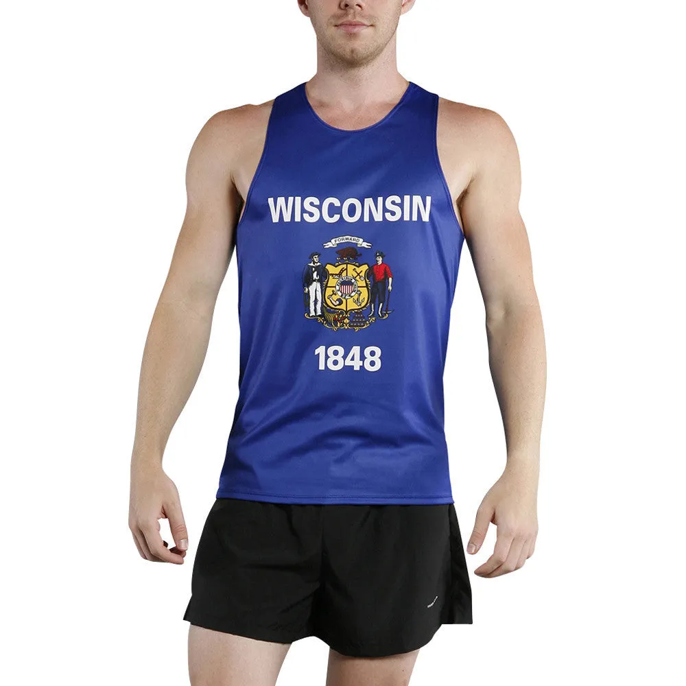 Men's Competitor Lite Printed Singlet [U-Z] - Wisconsin