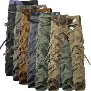 Men's Multi-Pocket Washed Cargo Pants | Stylish & Functional Utility Pants