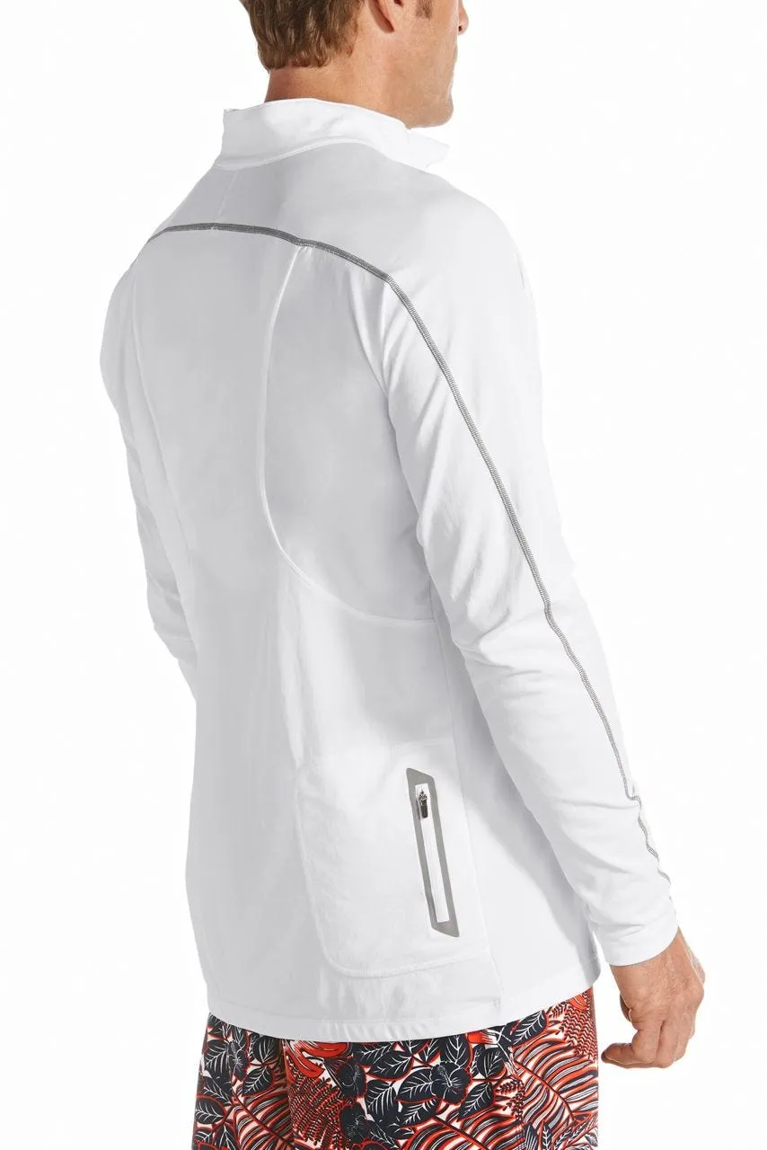 Men's Nocona Zip Rash Guard  |  White