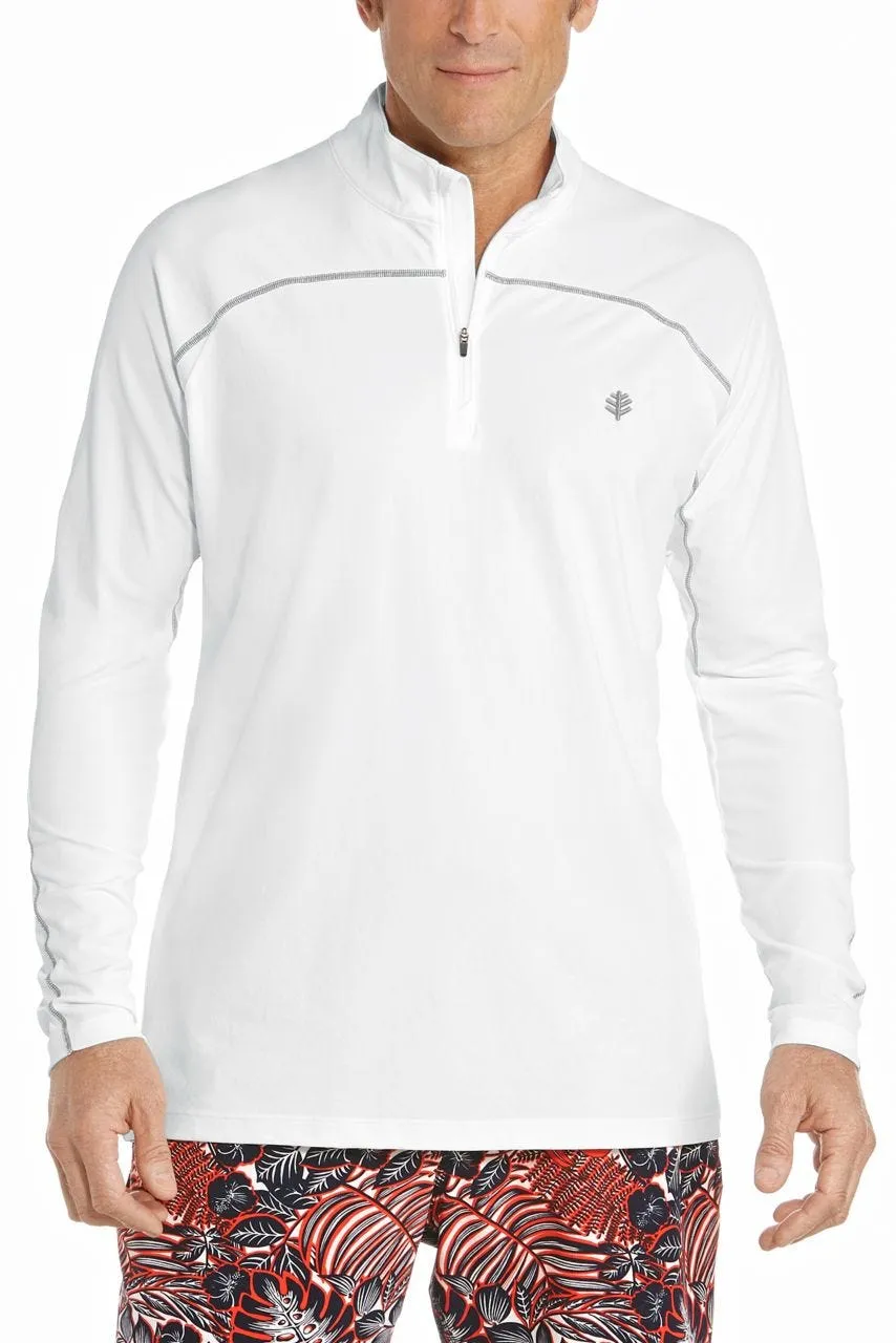 Men's Nocona Zip Rash Guard  |  White