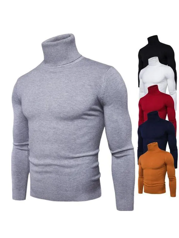 Men's Plain High Neck Multicolor