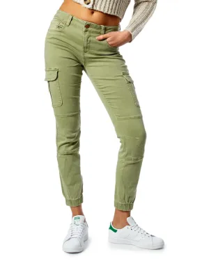 Only Womens Green Cargo Jogger Pants