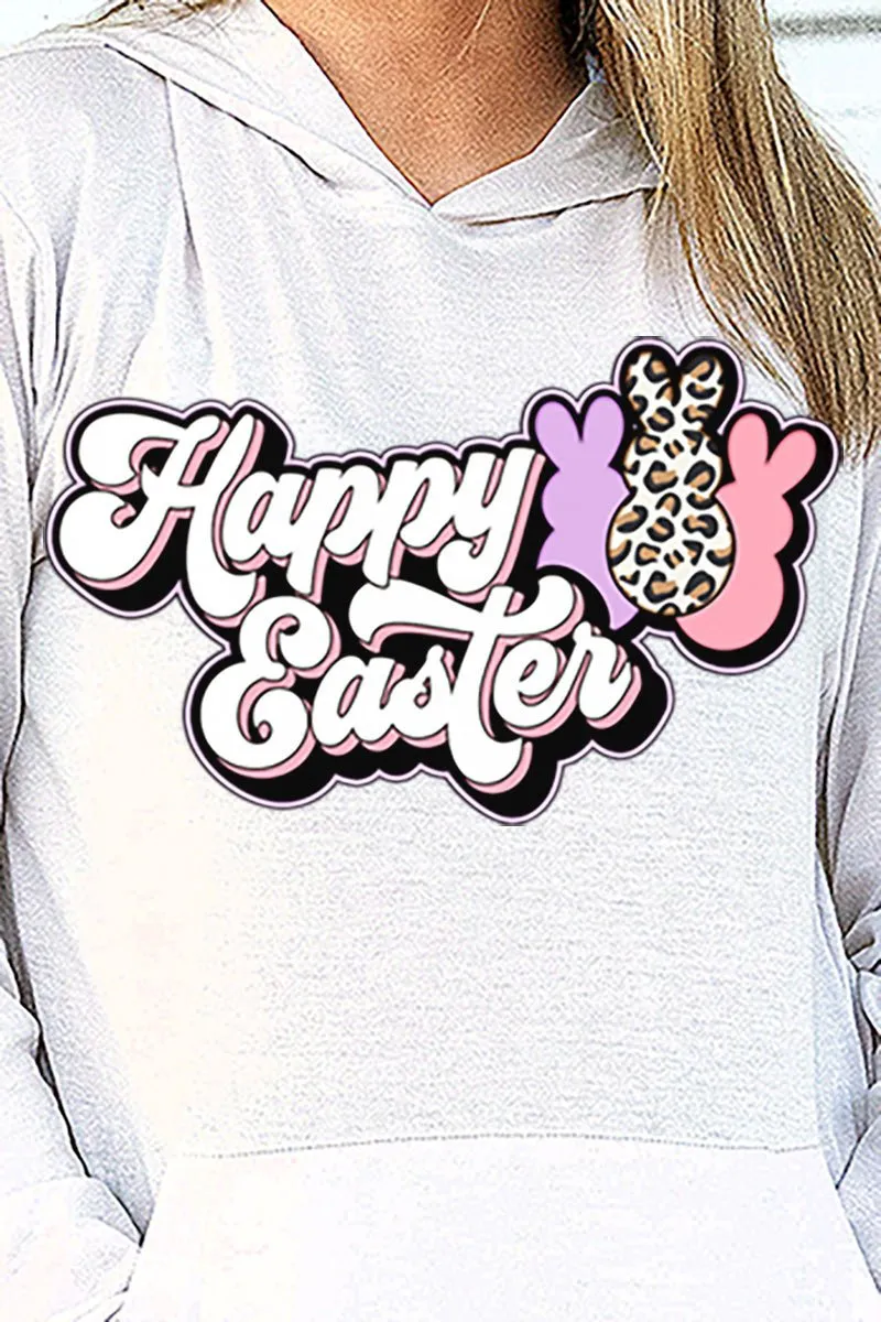 Outline Groovy Happy Easter Adult Soft-Tek Blend Long Sleeve Hoodie