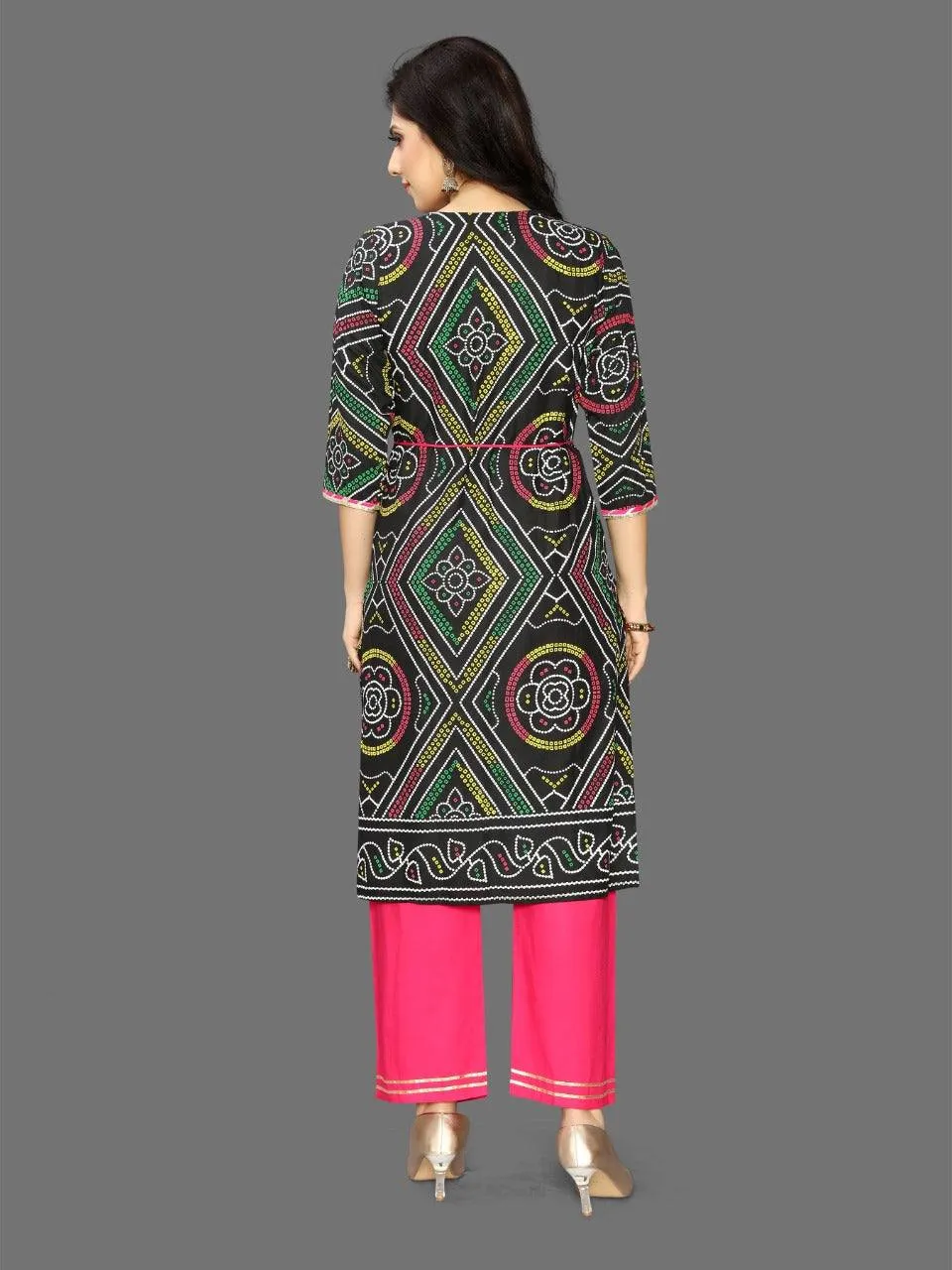 Premium Cotton Bandhani Print Kurta Pant Set