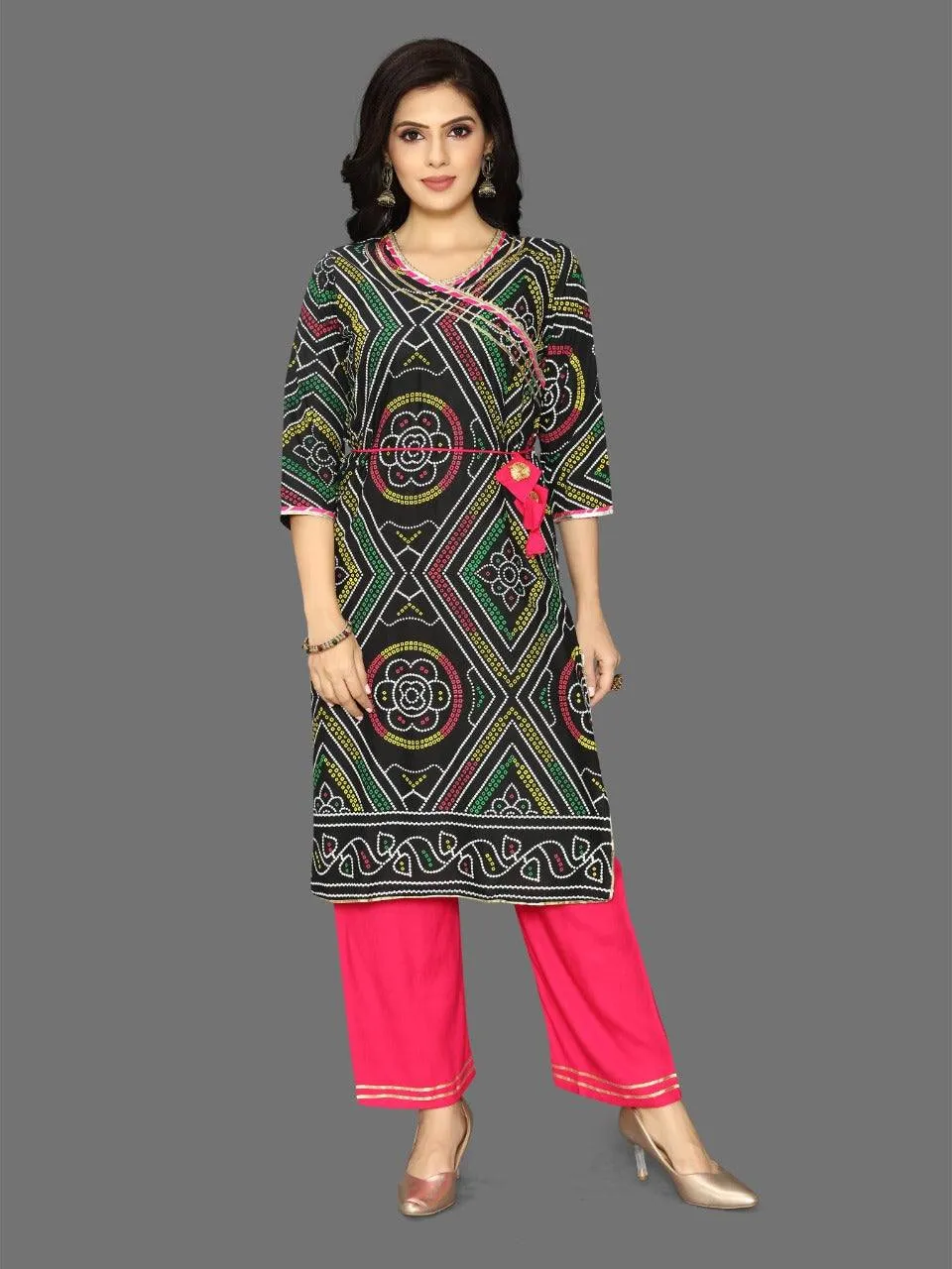 Premium Cotton Bandhani Print Kurta Pant Set