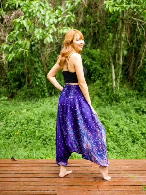 Purple Peacock Low Cut Harem Pants