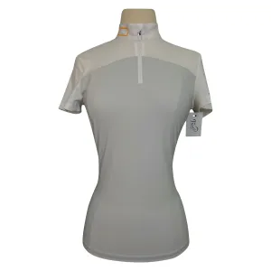 Rider's Gene Competition Polo in White / Grey - Women's Large