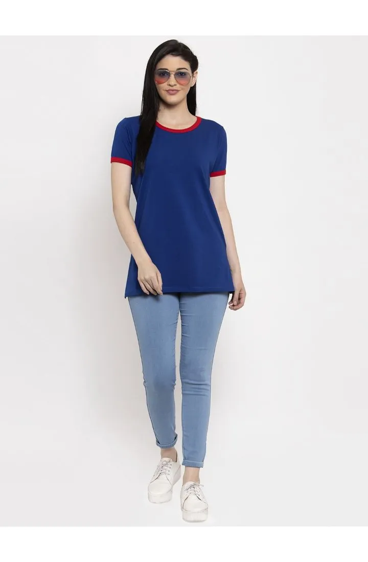 Round Neck Long Tees - Royal Blue