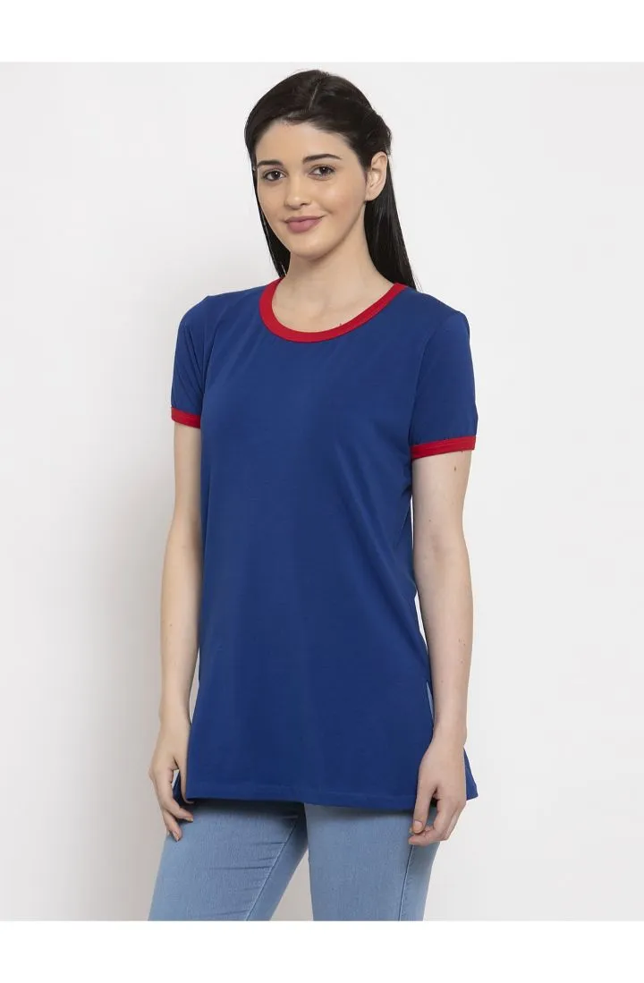 Round Neck Long Tees - Royal Blue