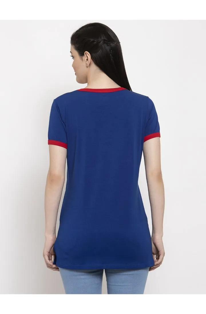 Round Neck Long Tees - Royal Blue