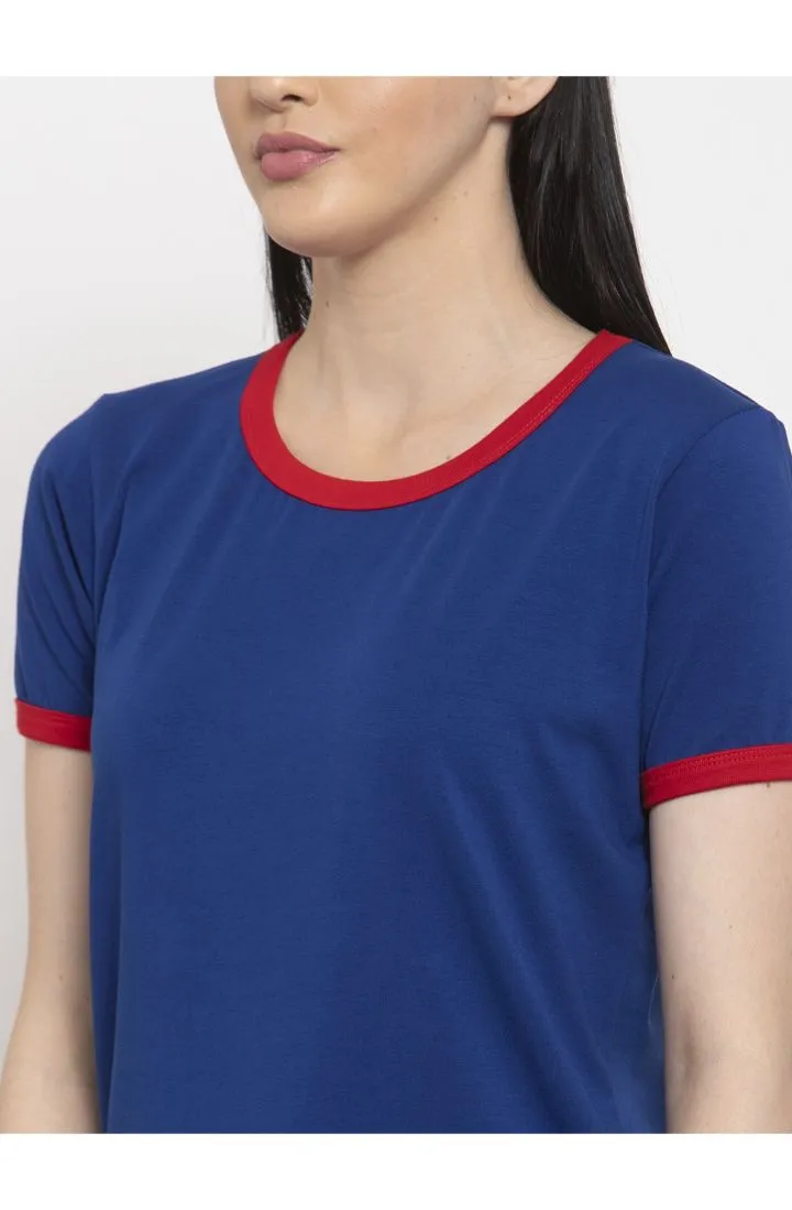 Round Neck Long Tees - Royal Blue