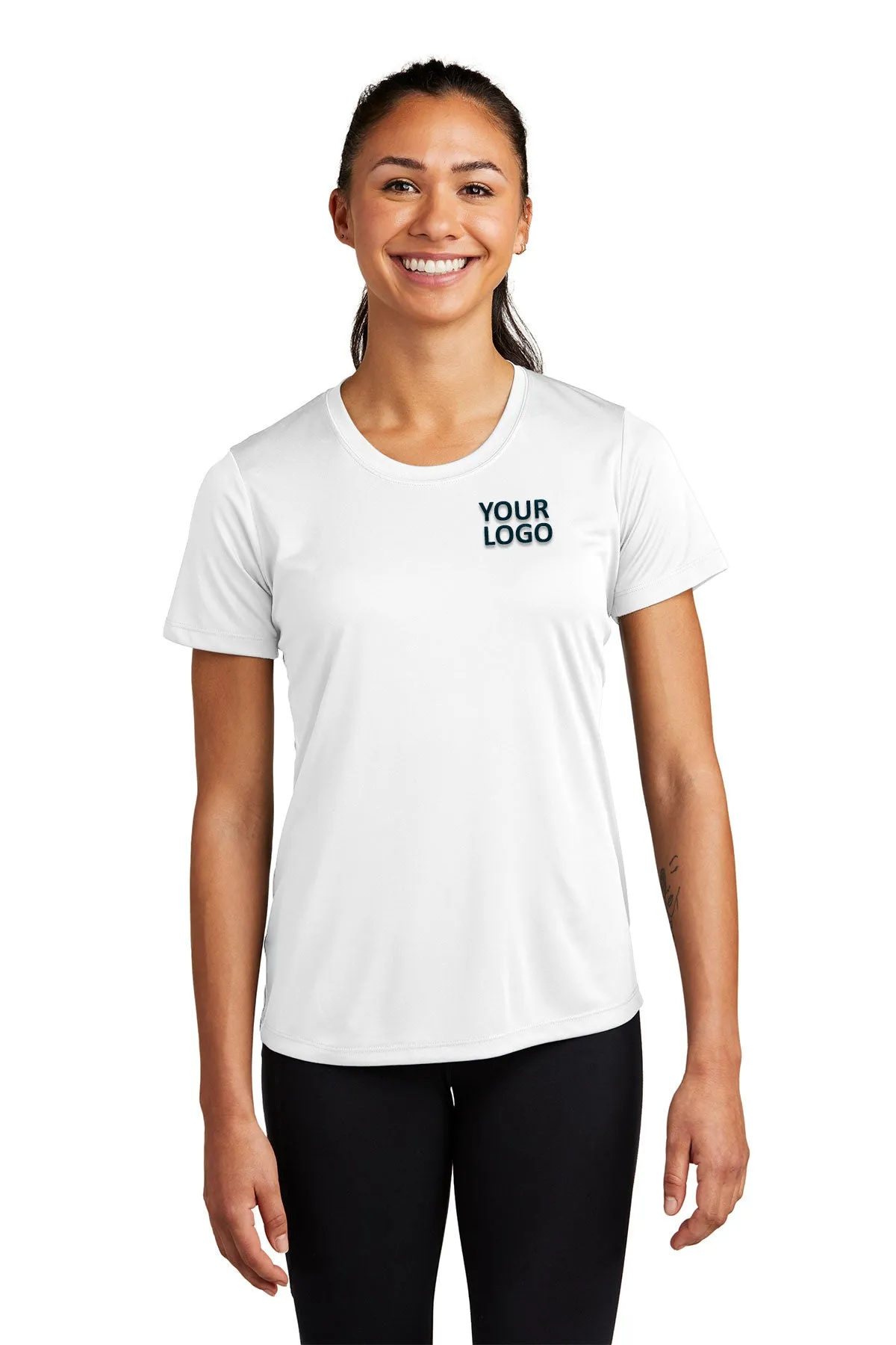 Sport-Tek Ladies PosiCharge Branded Competitor Tee's, White