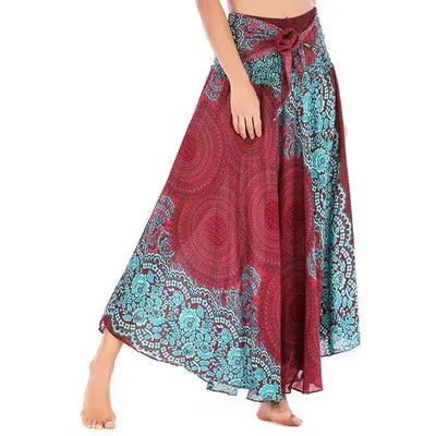 Summer Bohemian Long Skirts Women Saia Casual Print Fashion Loose Maxi Skirt Woman Clothing Harajuku Jupe Femme Faldas Bottom