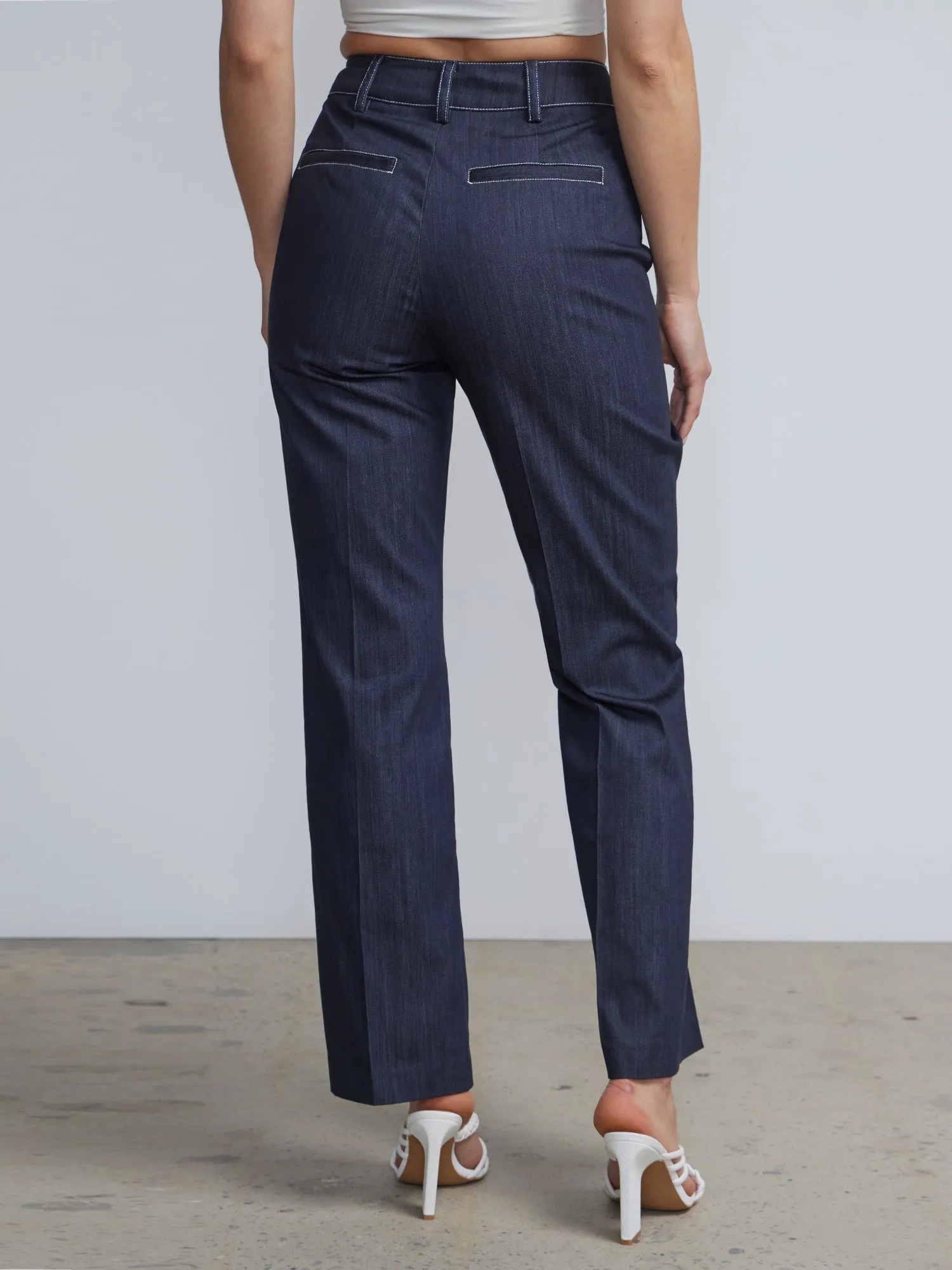 Tall High-Waisted Denim Straight-Leg Pant