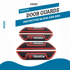 Toyota Door Guards Protector Black and Red - Edge Protection Anti-Scratch Buffer Strip