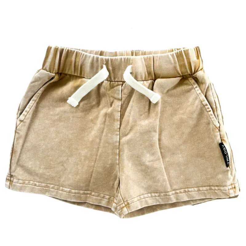 Trilogy Design Co - Acid Wash Shorts in Tan