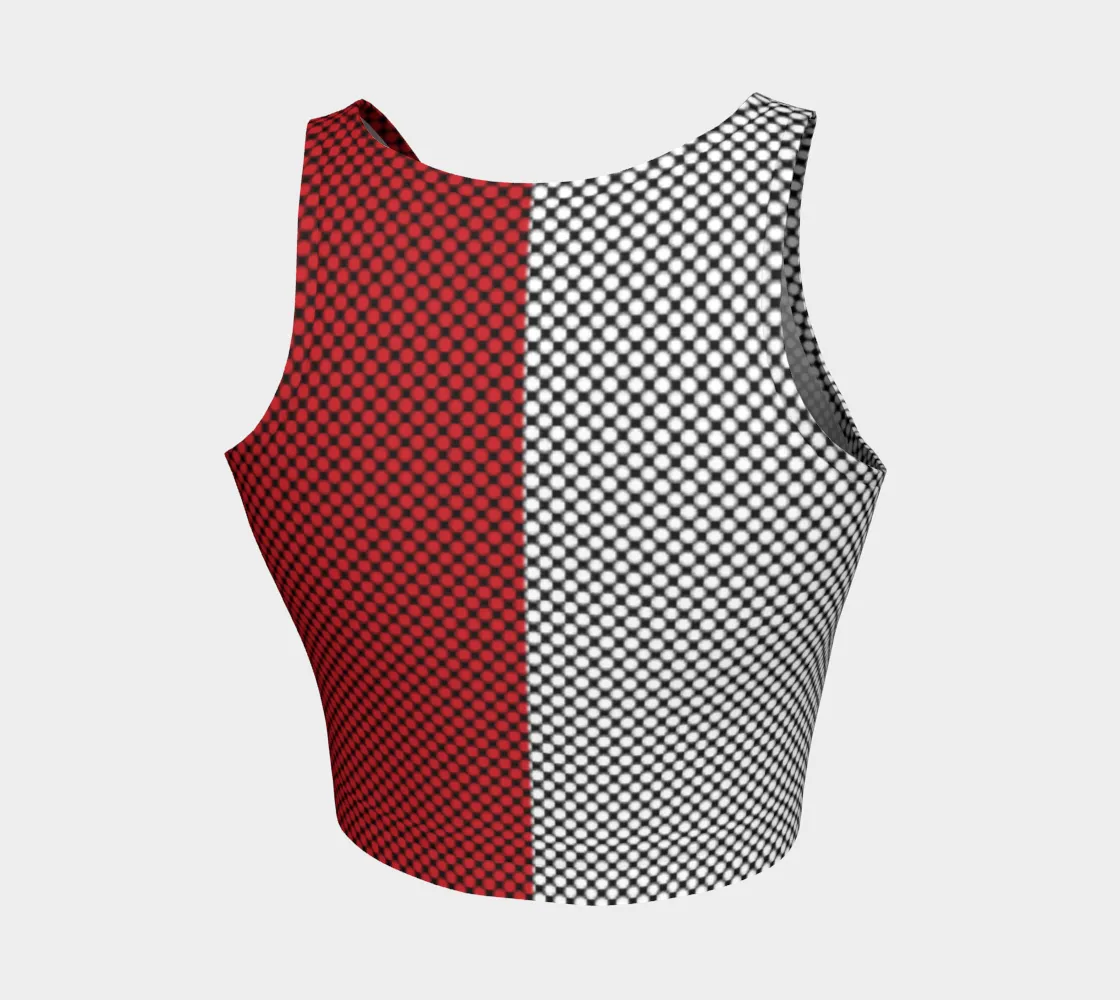 Two Tone Polka Dot Athletic Crop Top