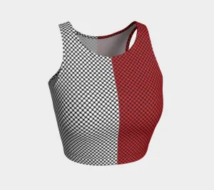 Two Tone Polka Dot Athletic Crop Top