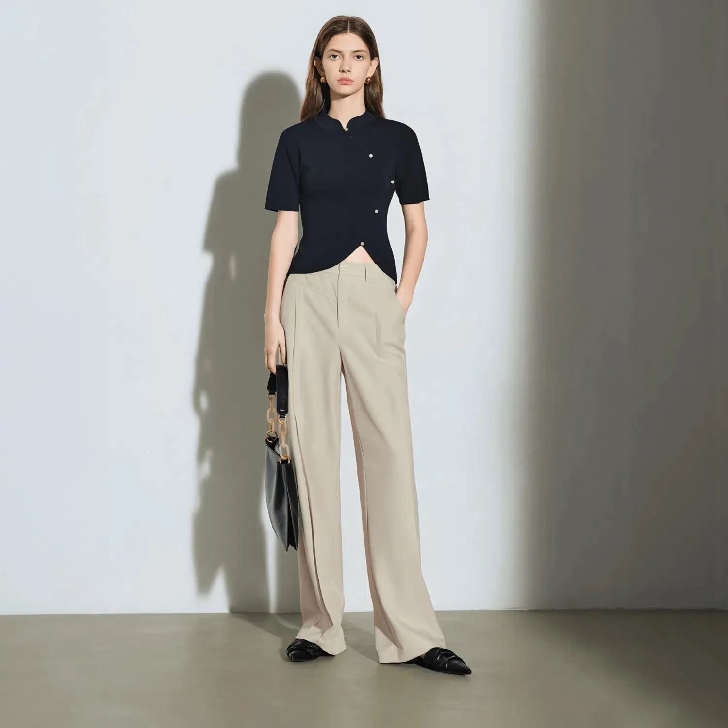 Vellure – Pleated front – Wide-leg pants