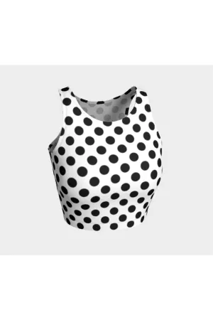 White & Black Polkadot Athletic Top