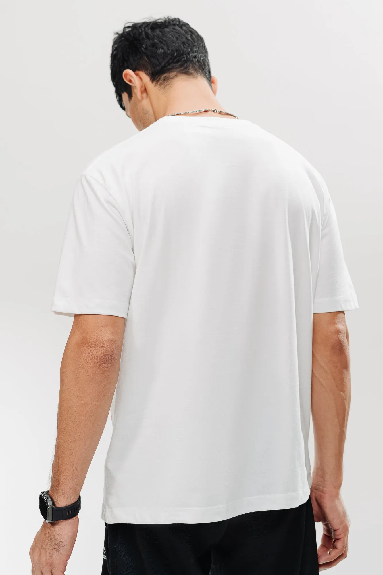 White Starring Men's Oversized Tees