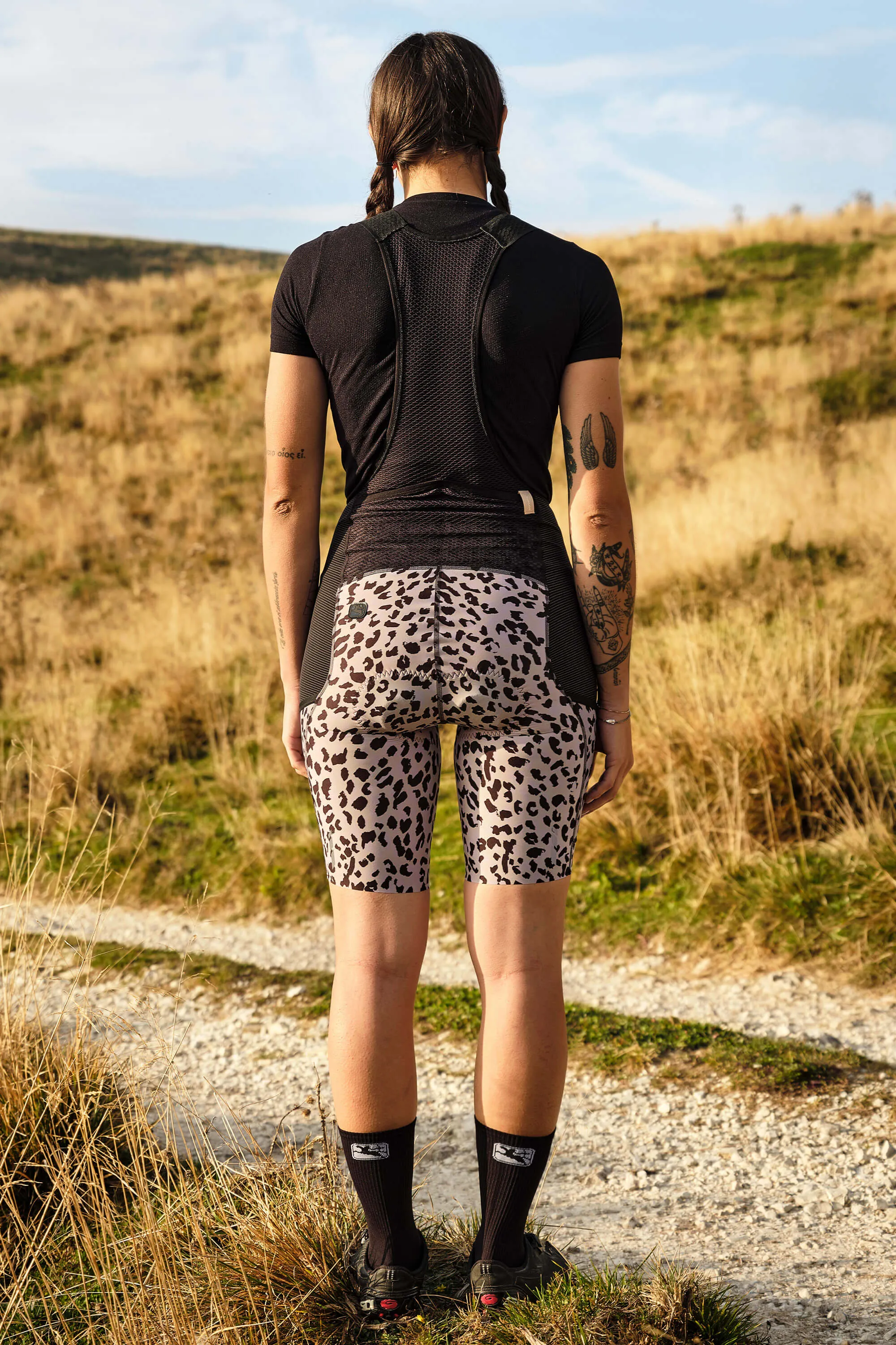 Women's Beyond Gravel Leopard Cargo Bib Short