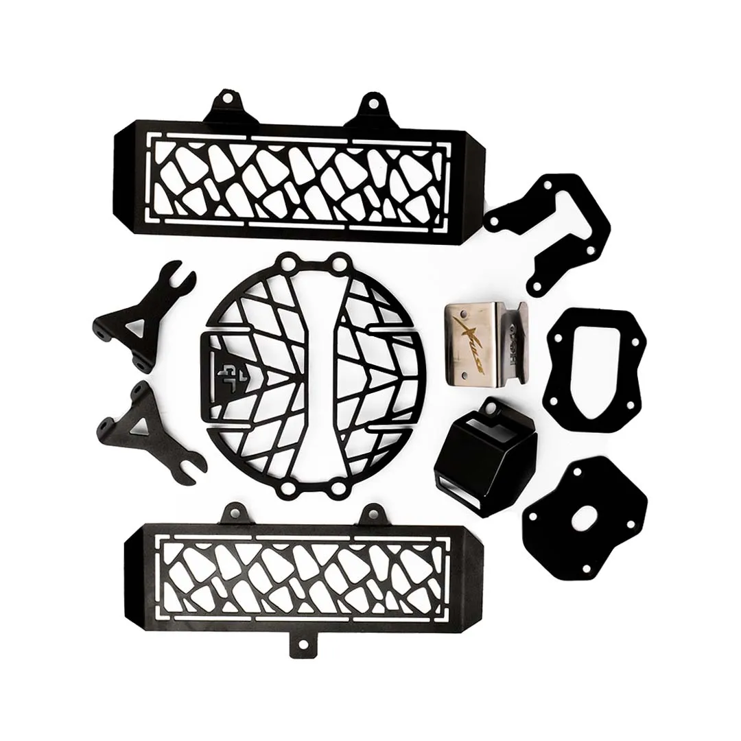 Xpulse BS6 Combo Set: Headlight, Radiator, Fluid, & Side Stand Protection